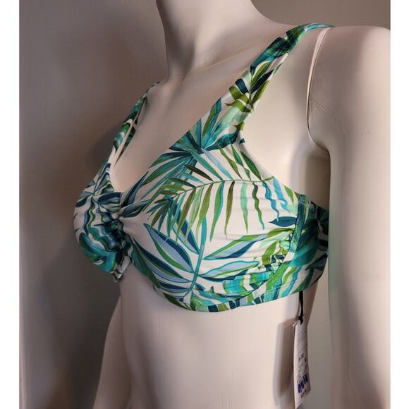 NWT Shade & Shore Bikini Top Sz 36DD Botanical Print Fern Vacay Tropical Swim - Picture 7 of 10